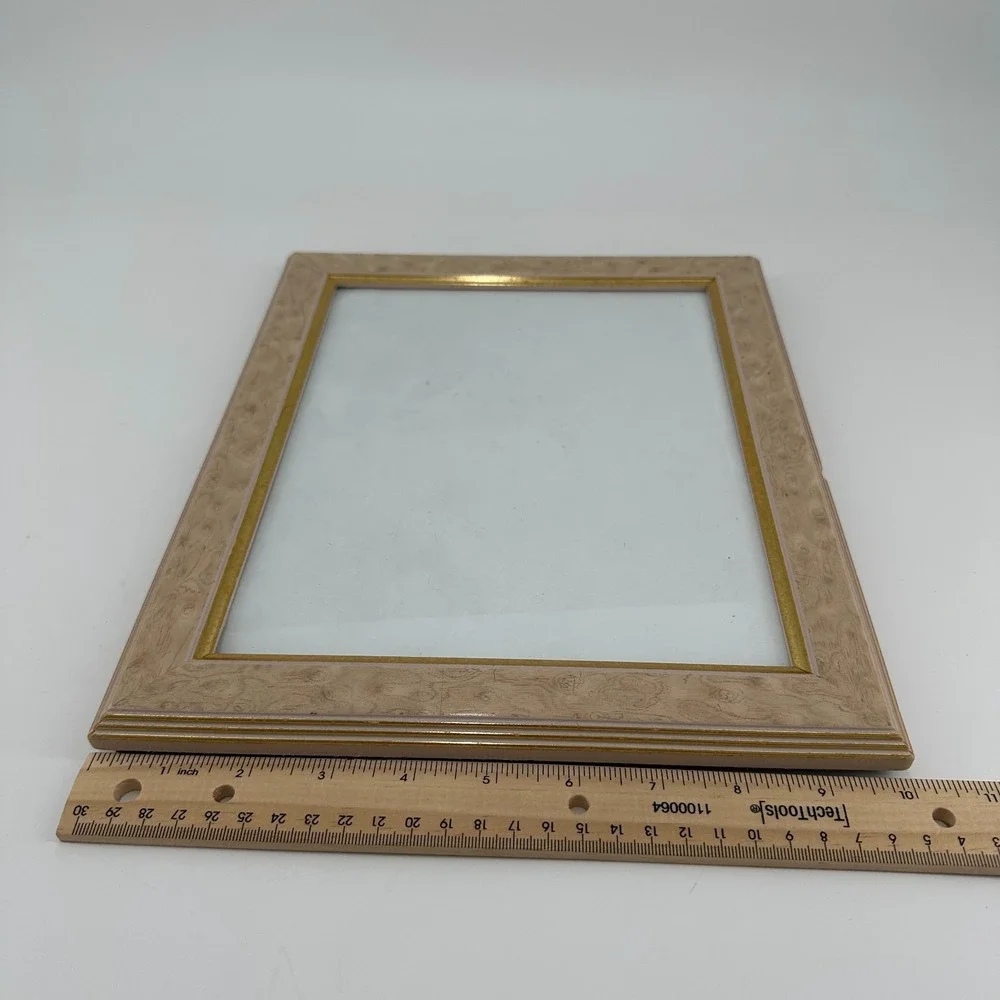 Vintage 8x10 Wood Picture Frame with Gold‎ Trim - Tabletop/Wall Display MCM